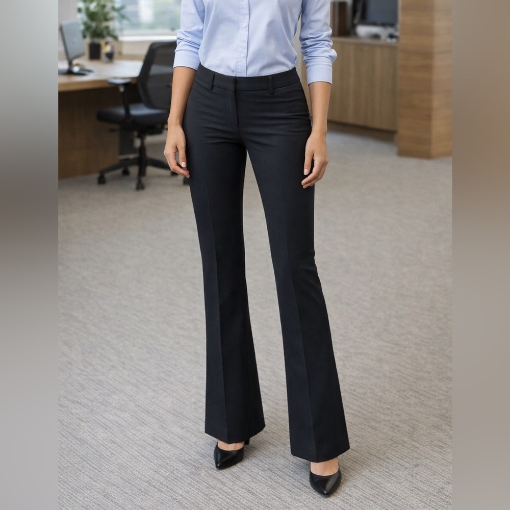 Bebe Black Dress Pants Petite 4P Stretch Trousers Work Office Career Chic Y2K
